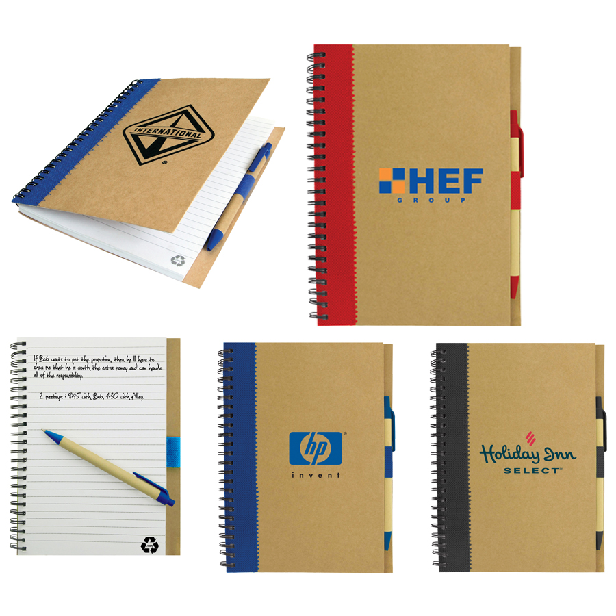 Custom Recycled Paper Notebooks Budget Promotion
