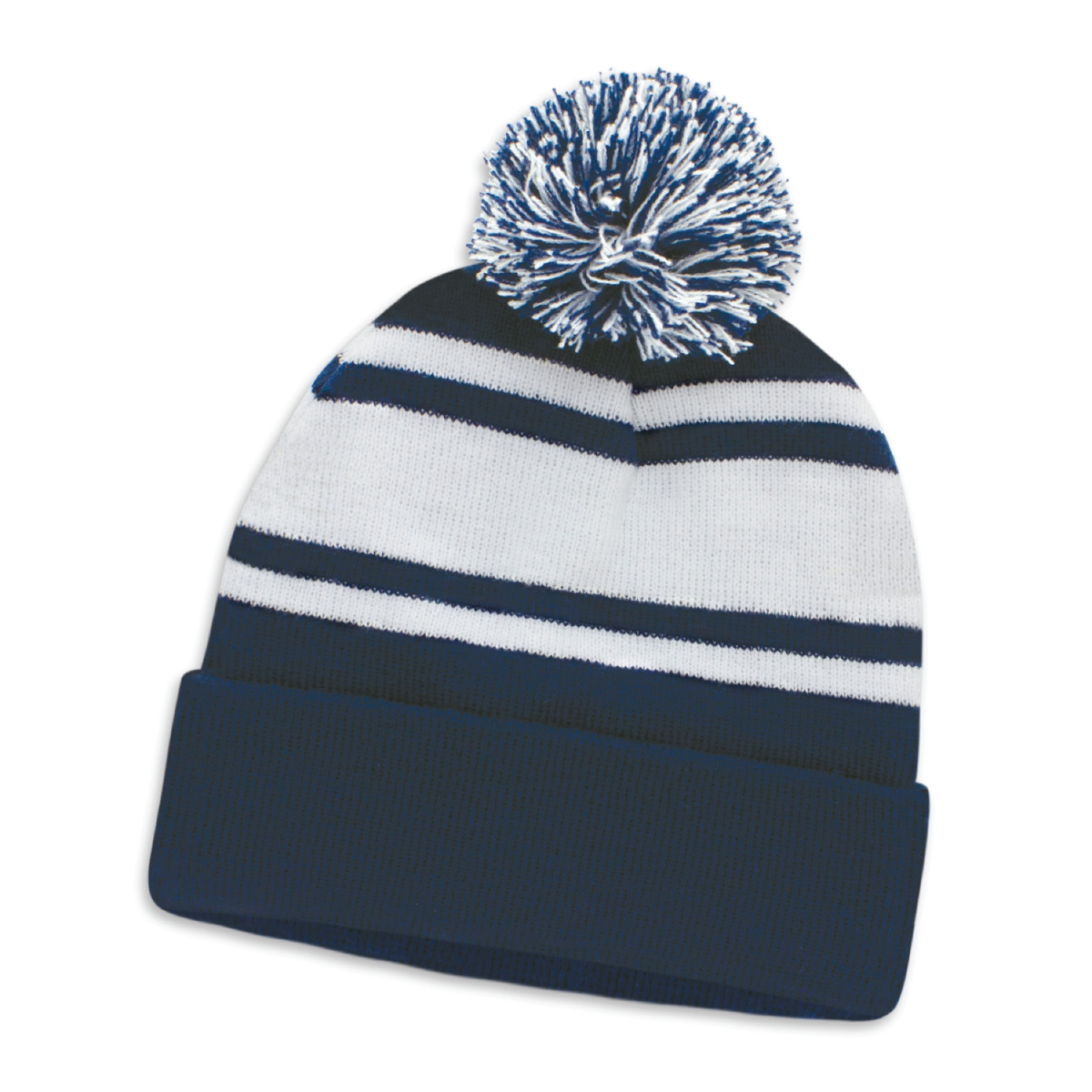 Custom Striped Pom Pom Beanies | Budget 